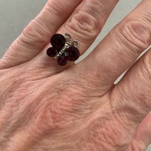 CRYSTAL/GLASS BUTTERFLY RING